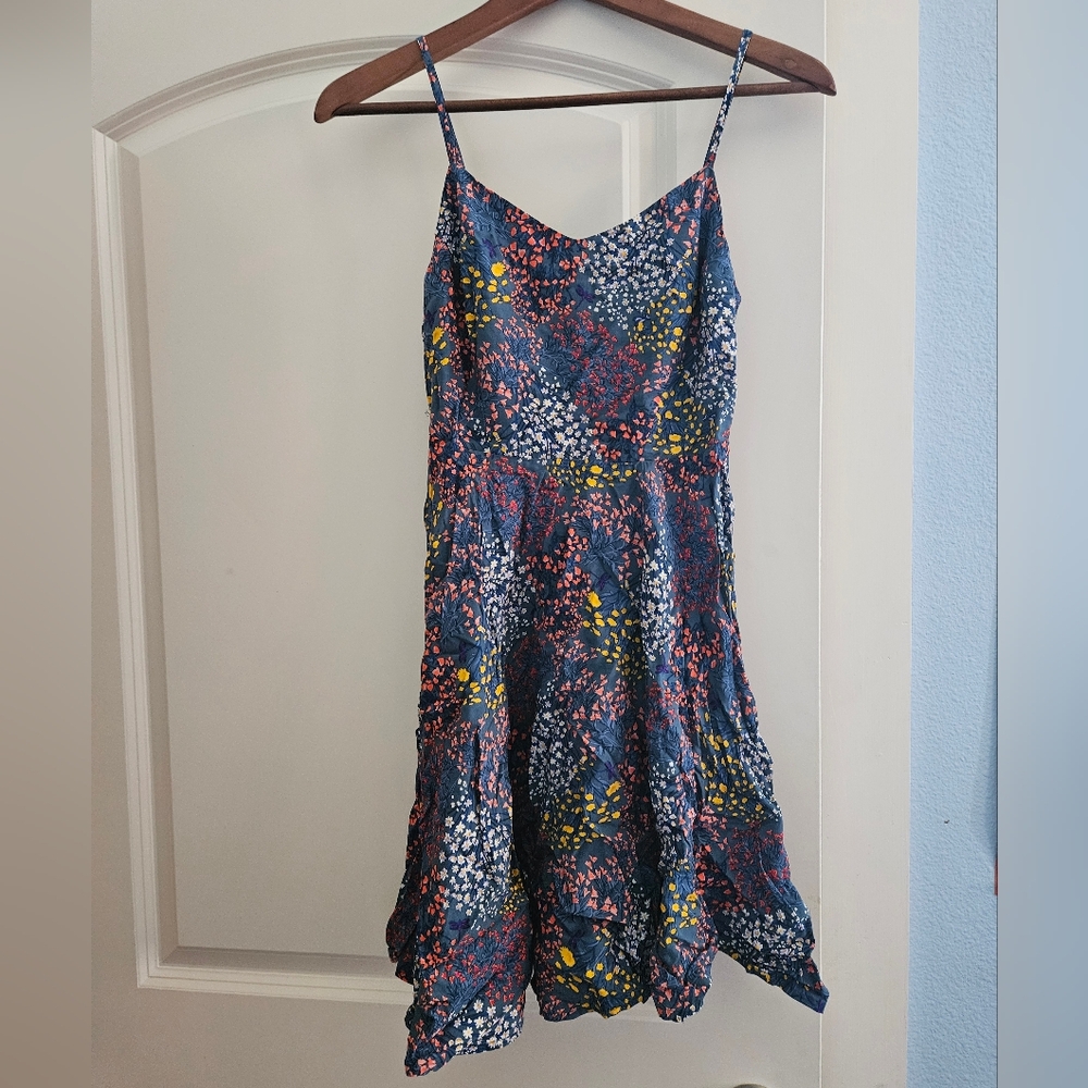 Old Navy Blue and Yellow Spaghetti Strap Sundress